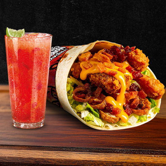 Bacon & Cheese Wrap + Bebida
