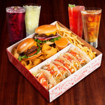 Burger & Tacos Platter + 4 bebidas gratis