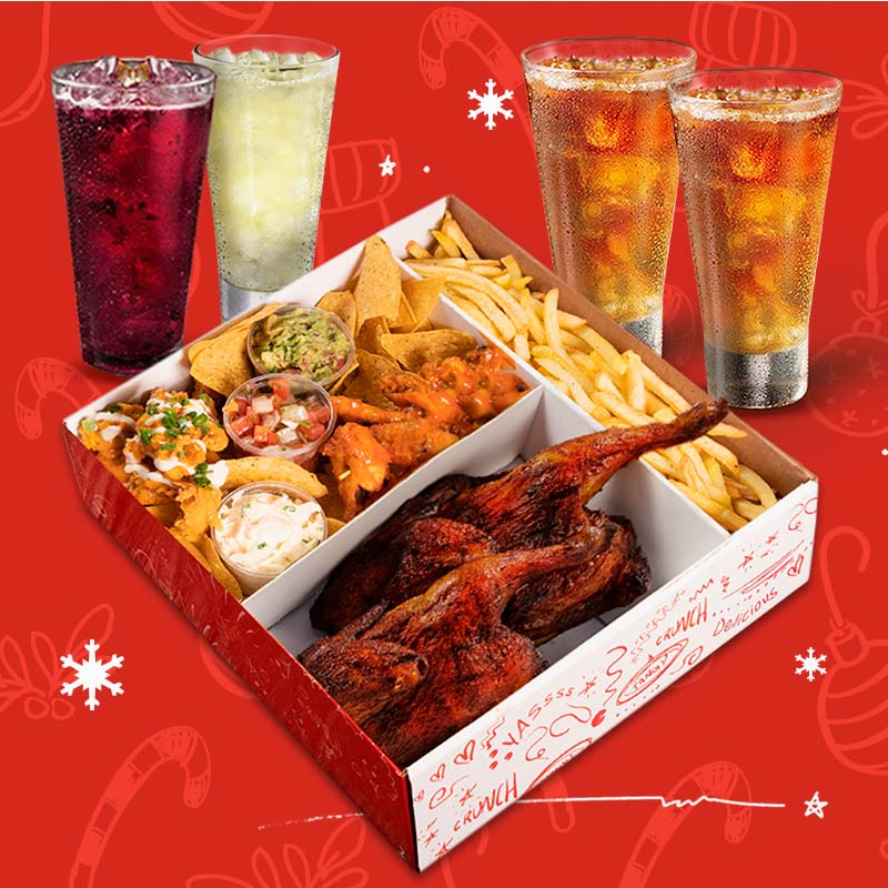 Chicken Madness Platter + 4 bebidas gratis