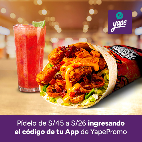 Combo Bacon & Cheese Wrap + Bebida Yape